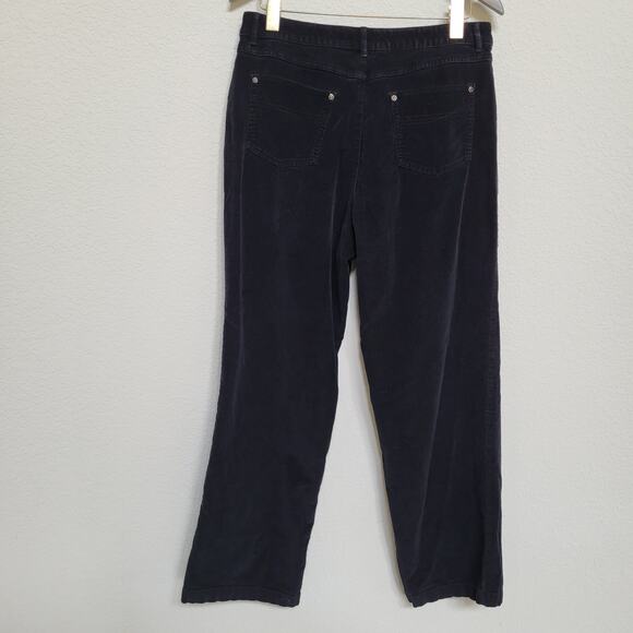 Croft & Barrow Black Corduroy Straight Leg Pants Womens 14 Average Stretch 34x29 - Picture 2 of 10